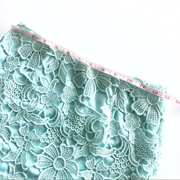 Beautiful Seafoam Green Lace Midi Skirt - Picture 13 of 16